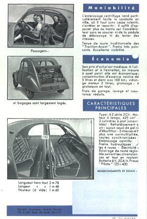 Werbeprospekt Citroën 1950er